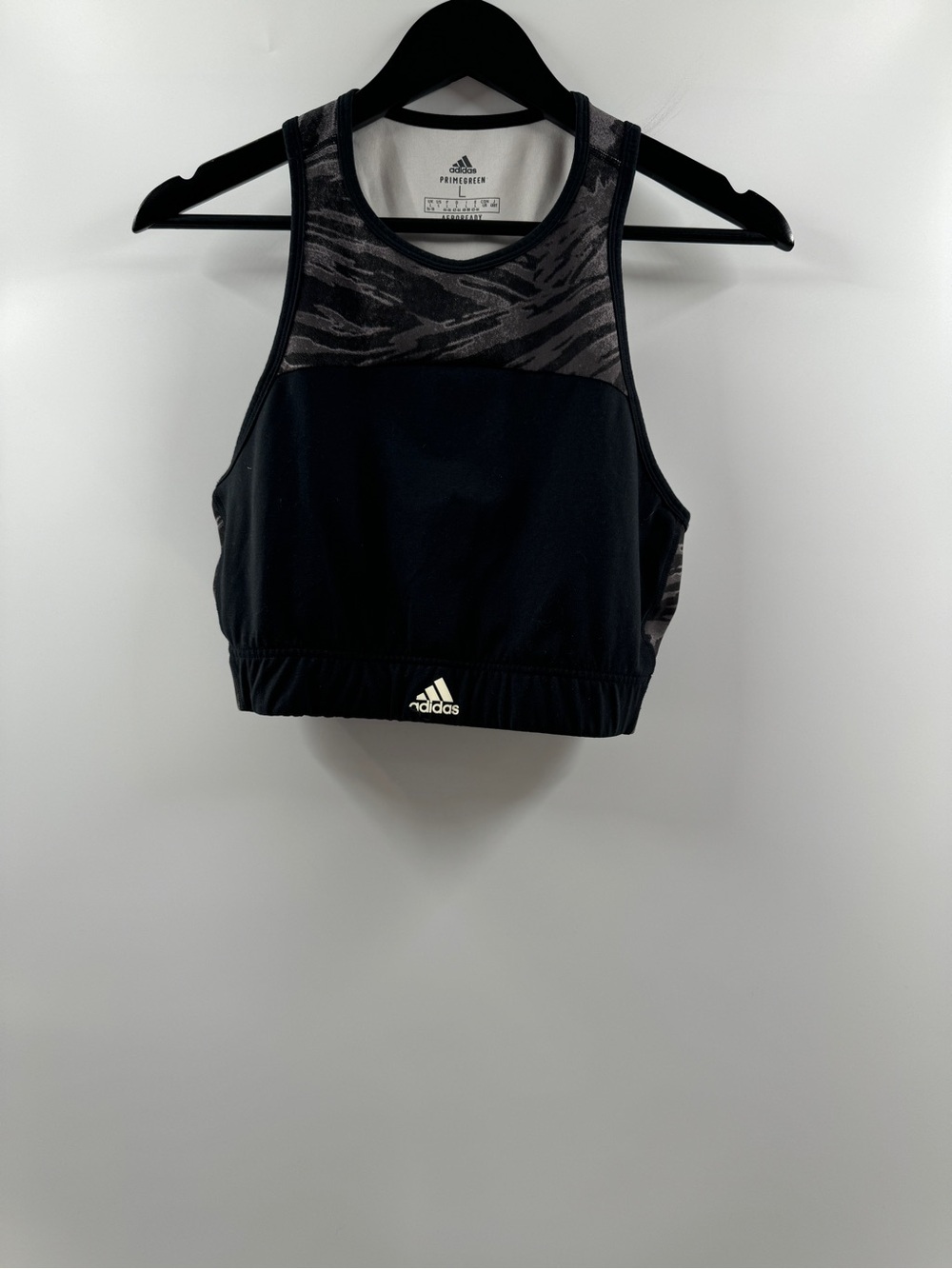 Adidas Primegreen AEROREADY Black Cropped Athletic Tank Top Women’s Large